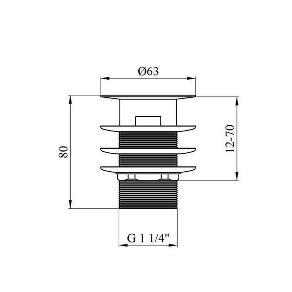 Донний клапан для раковин Kroner KRM - C962-1 1 1/4" з переливом CV022945 фото