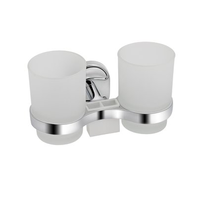 Склянка подвійна для ванної кімнати Kroner KRM Elbe - ACG2908 з тримачем зубних щіток CV022868 фото