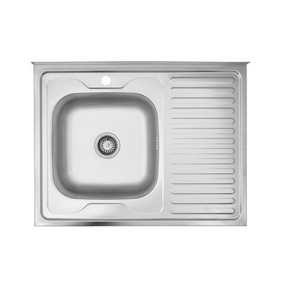 Кухонна мийка накладна Kroner KRP Dekor - 6080L (0,6 мм) CV022814 фото