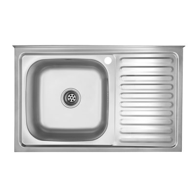 Кухонна мийка накладна Kroner KRP Satin - 5080L (0,8 мм) CV022820 фото