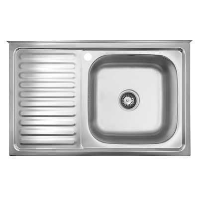 Кухонна мийка накладна Kroner KRP Satin - 5080R (0,8 мм) CV022821 фото