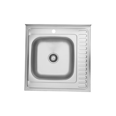 Кухонна мийка накладна Kroner KRP Satin - 6060L (0,6 мм) CV022823 фото