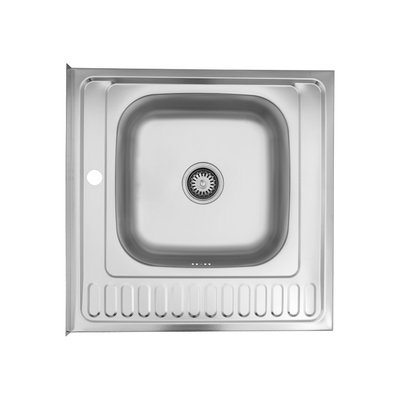 Кухонна мийка накладна Kroner KRP Satin - 6060R (0,6 мм) CV022824 фото