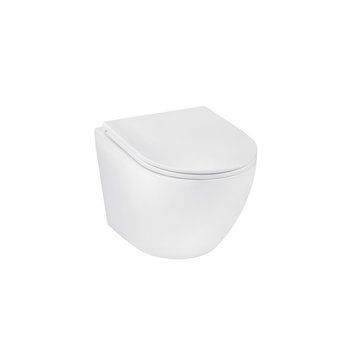 Унітаз підвісний безобідковий Kroner Harz WHI493736 RIMLESS з сидінням Slim Duroplast / Soft-close / Quick relase (KH493736WHIR) (CV029609) CV029609 фото