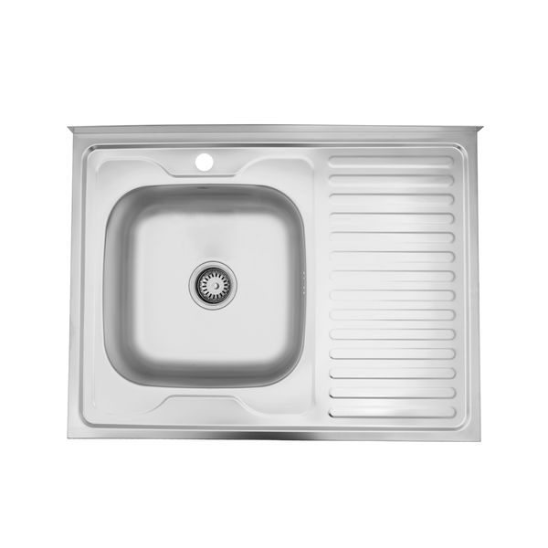 Кухонна мийка накладна Kroner KRP Satin - 6080L (0,6 мм) CV022825 фото