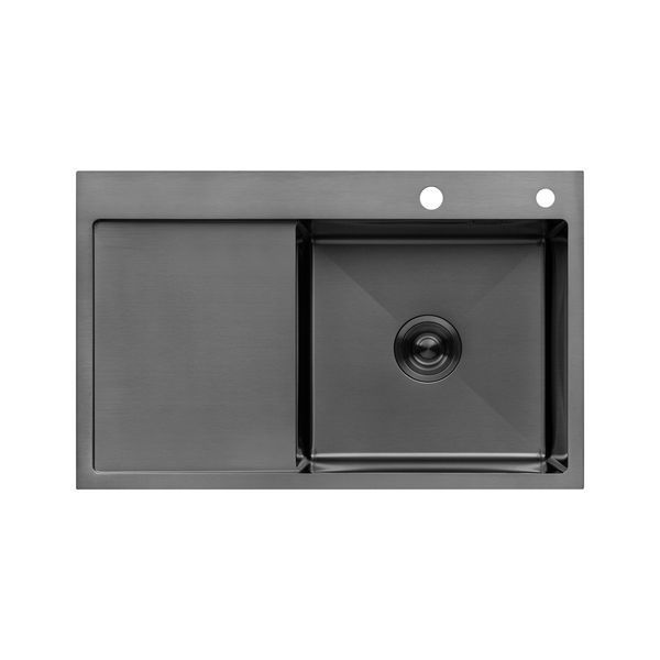 Набір 4 в 1 мийка для кухні Kroner KRP Schwarze - 7849RHM PVD (CV025279) + Kroner KRP Makon - GRP030-T (CV033865) + дозатор + кошик SET-2236-11 фото