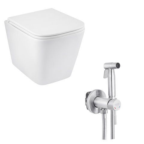 Набір 2 в 1 Kroner Eifel WHI493436 RIMLESS Slim Duroplast / Soft-close / Quick relase (CV029611) + Kroner KRP Edelstahl Klassisch - ESG053 (CV029966) SET-2503-7 фото