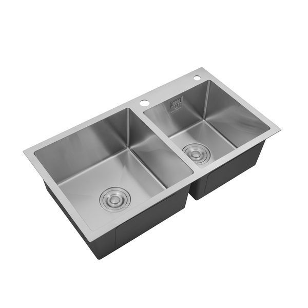 Комплект кухонна мийка Kroner Geb&uuml;rstet-7843ZHM + змішувач Edelstahl Klassisch-ESG03815BLK + дозатор Spender-016 (CVS30108) CVS30108 фото