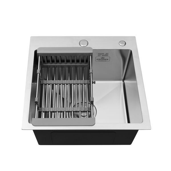 Комплект кухонна мийка Kroner Geb&uuml;rstet-5050HM + змішувач Edelstahl Klassisch-ESG03917 + дозатор Spender-016 (CVS30110) CVS30110 фото