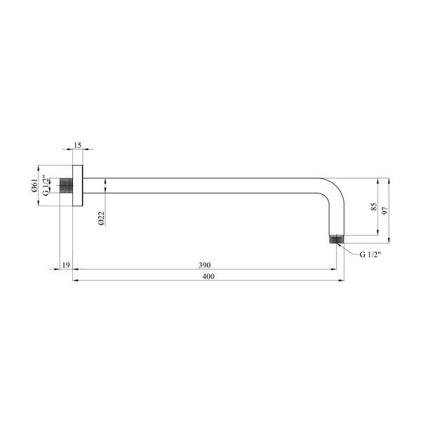 Тримач для душу Kroner Element 2142111423Z-5301 (CV036169) CV036169 фото