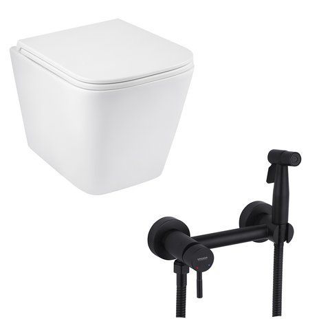 Набір 2 в 1 Kroner Eifel WHI493436 RIMLESS Slim Duroplast / Soft-close / Quick relase (CV029611) + Kroner KRP Edelstahl Klassisch - SCH052 (CV027930) SET-2503-10 фото