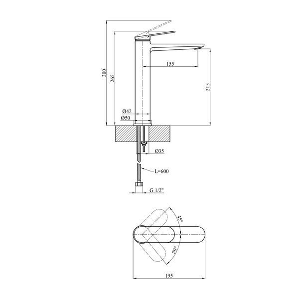 Змішувач для раковини Kroner Element 211111-0101 (CV035942) CV035942 фото