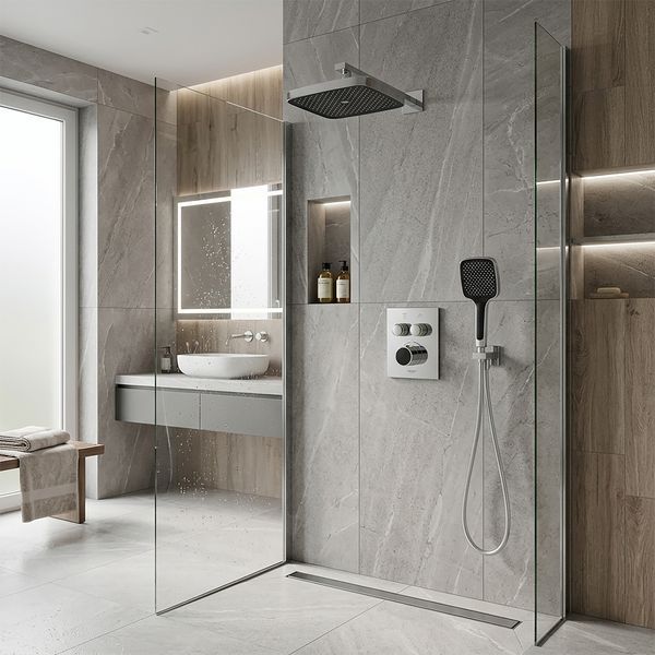 Душова система прихованого монтажу термостатична Kroner Element Thermo 211461-0101 CV036826 фото