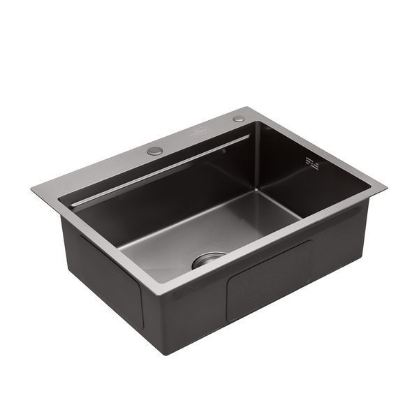 Комплект кухонна мийка Kroner Schwarze-6350HM PVD + змішувач Graz-GRP030 + дозатор Spender-026 (CVS29809) CVS29809 фото