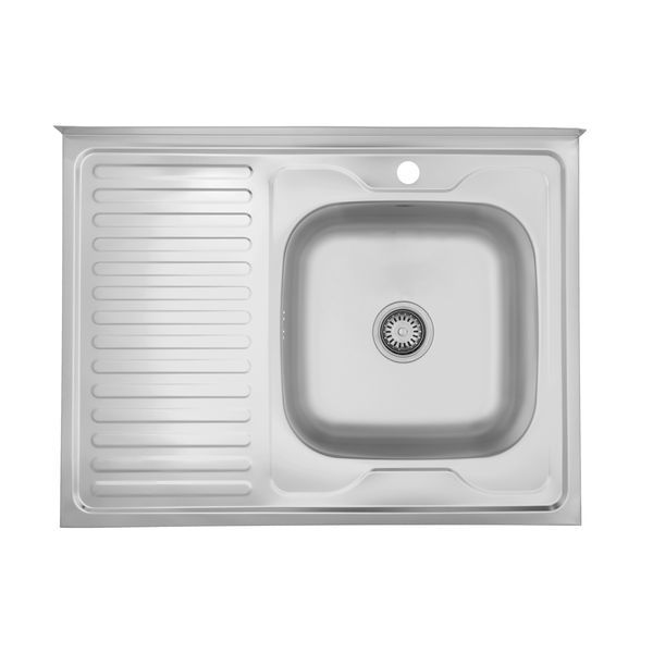 Кухонна мийка накладна Kroner KRP Satin - 6080R (0,6 мм) CV022826 фото