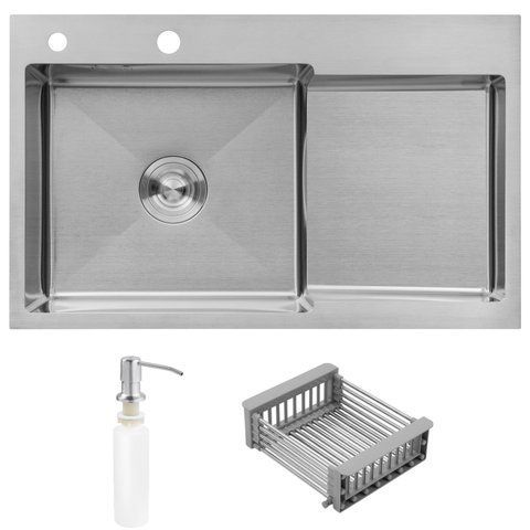 Кухонна мийка Kroner KRP Geb&uuml;rstet - 7848LHM (3.0/1.0 мм) (CV030021) CV030021 фото