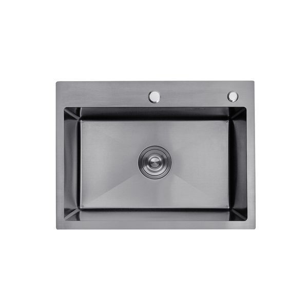 Комплект кухонна мийка Kroner Schwarze-5843HM PVD + змішувач Edelstahl Klassisch-SCH035PVD + дозатор Spender-026 (CVS30113) CVS30113 фото