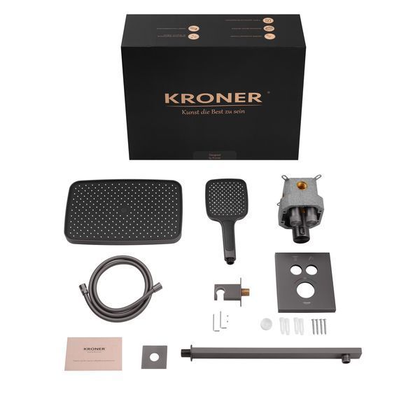 Душова система прихованого монтажу термостатична Kroner Element Thermo 211461-5301 CV036827 фото