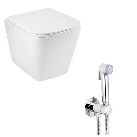 Набір 2 в 1 Kroner Eifel WHI493436 RIMLESS Slim Duroplast / Soft-close / Quick relase (CV029611) + Kroner KRP Bidet - C082 (CV031550) SET-2503-13 фото
