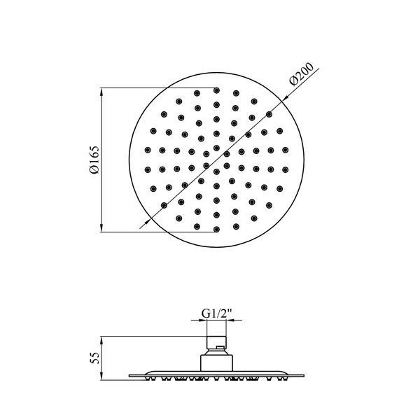 Лійка для верхнього душу Kroner KRP Edelstahl Klassisch - ESG703-20 (CV022950) CV022950 фото