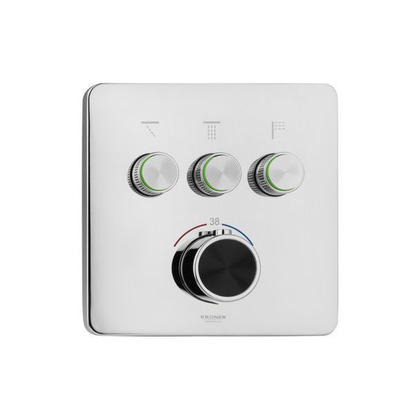 Душова система прихованого монтажу термостатична Kroner Element Thermo 211462-0101 CV036829 фото