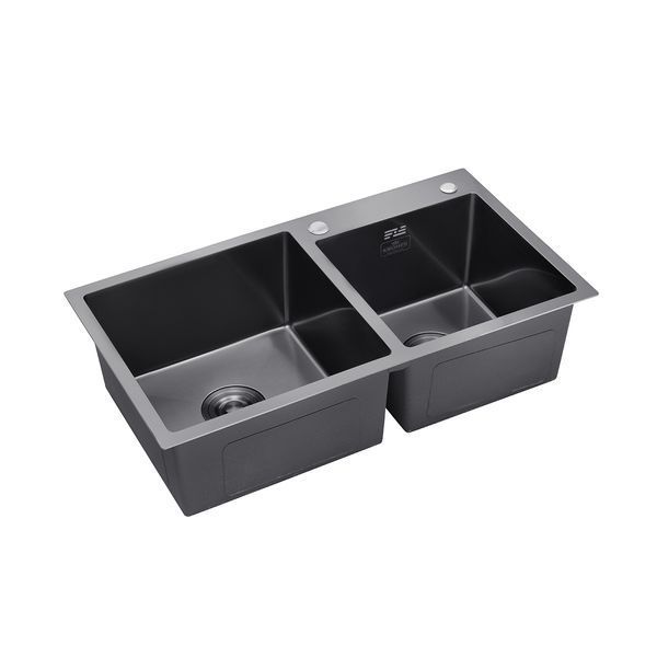 Комплект кухонна мийка Kroner Schwarze-7843ZHM PVD + змішувач Edelstahl Klassisch-PVD03817BLK + дозатор Spender-026 (CVS30115) CVS30115 фото