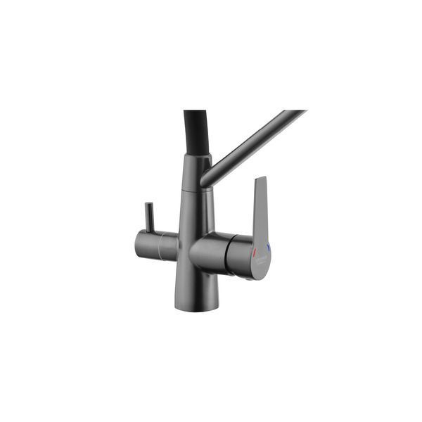 Змішувач для кухні з підключенням до фільтра Kroner KRP Edelstahl Klassisch - PVD03817BLK (CV031898) CV031898 фото