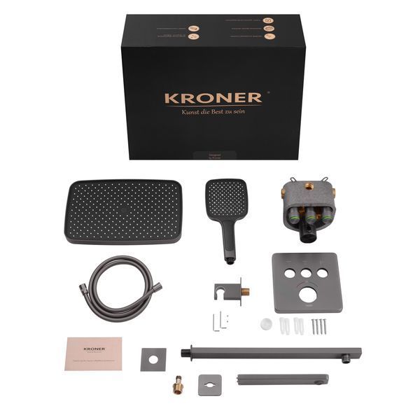 Душова система прихованого монтажу термостатична Kroner Element Thermo 211462-5301 CV036830 фото
