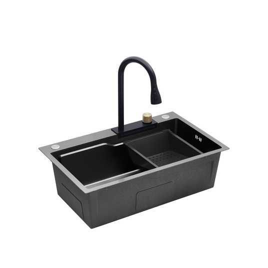 Кухонна мийка Kroner KRP Schwarze - SET7546HM PVD (3.0/0.7 мм