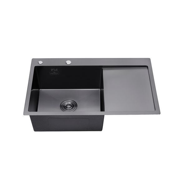 Комплект кухонна мийка Kroner Schwarze-7849LHM PVD + змішувач Edelstahl Klassisch-SCH035PVD + дозатор Spender-026 (CVS30118) CVS30118 фото