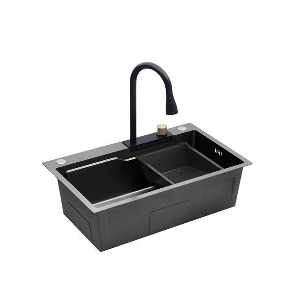 Кухонна мийка Kroner KRP Schwarze - SET7546HM PVD (3.0/0.7 мм) (CV032277) CV032277 фото