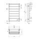 Сушарка для рушників водяна Kroner KRP Stern WT900x500-8 CV036309 фото 2