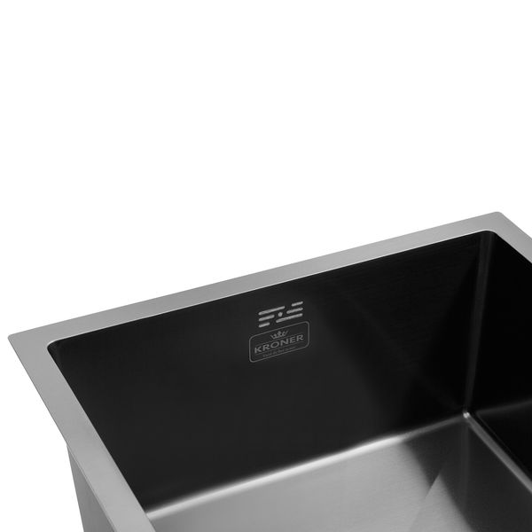 Кухонна мийка Kroner KRP Schwarze - 4843HM PVD (3,0/1,0 мм) CV022792 фото