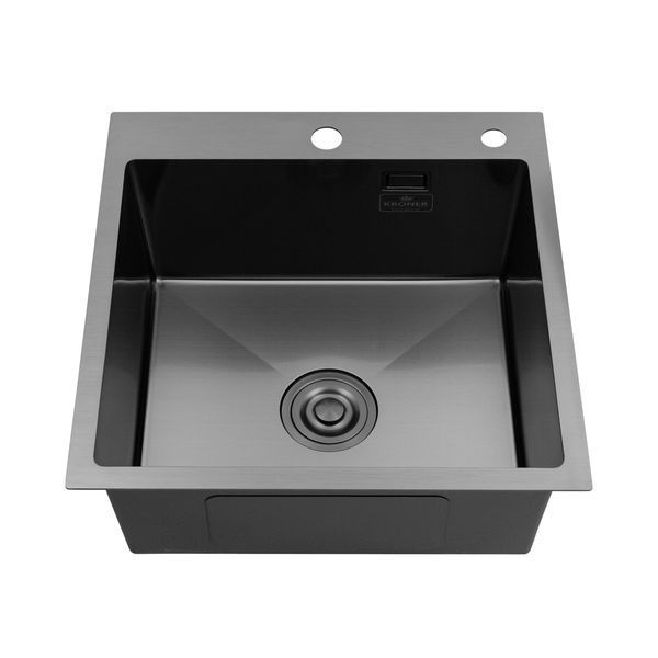 Кухонна мийка Kroner KRP Schwarze - 5050HM PVD (3.0/1.0 мм) (CV022793) CV022793 фото