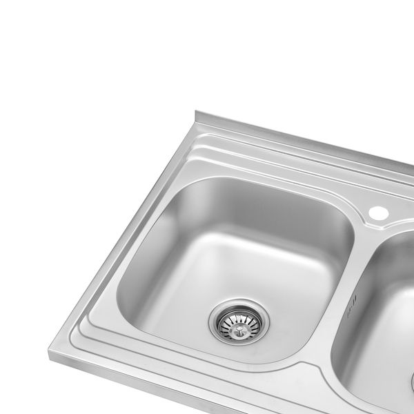 Кухонна мийка накладна Kroner KRP Satin - 6080Z (0,8 мм) CV022827 фото