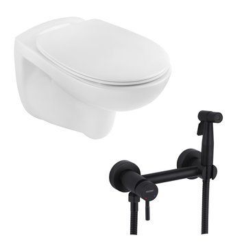 Набір 2 в 1 Kroner KRP - A534UF Rimless 410355555 Slim Duroplast / Soft-close / Quick relase (CV031644) + Kroner KRP Edelstahl Klassisch - SCH052 (CV027930) SET-2504-10 фото