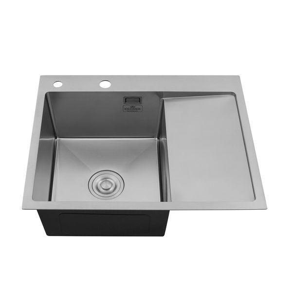 Набір 4 в 1 мийка для кухні Kroner KRP Geb&uuml;rstet - 6350LHM (CV031320) + Kroner KRP Axis Line - C039569 (CV036853) + дозатор SET-2250-10 фото