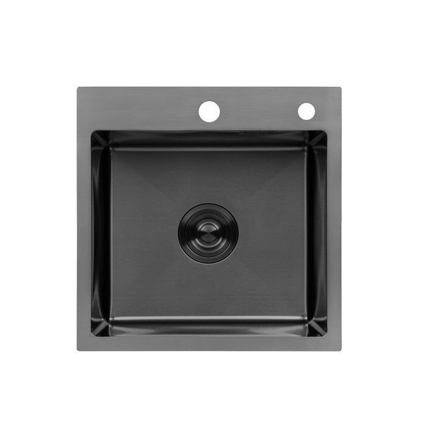 Набір 4 в 1 мийка для кухні Kroner KRP Schwarze - 4545HM PVD (CV033856) + Kroner KRP Edelstahl Klassisch - SCH035PVD (CV024351) + дозатор + кошик SET-2234-14 фото