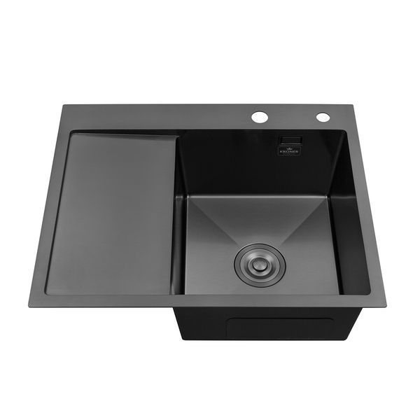 Кухонна мийка Kroner KRP Schwarze - 6350RHM PVD (3.0/1.0 мм) (CV031323) CV031323 фото