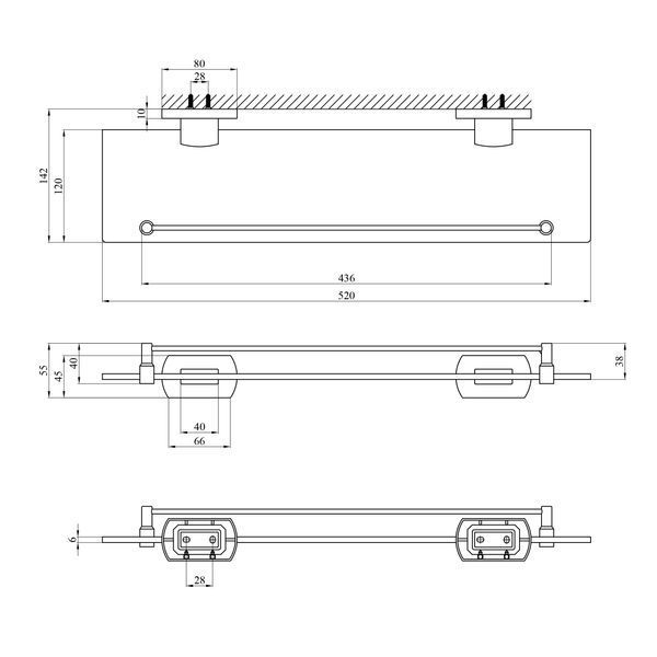 Полиця для ванної кімнати Kroner KRP Graz - C95611 (CV024733) CV024733 фото