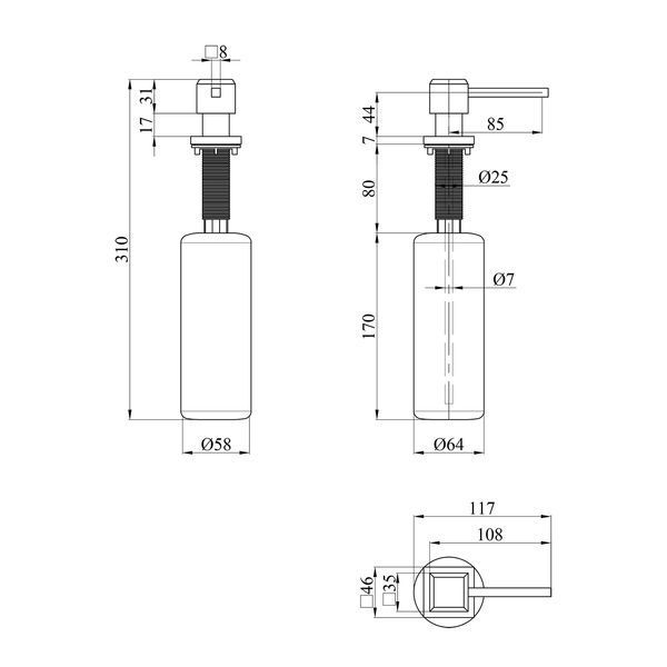 Дозатор для миючого засобу Kroner KRP Spender - SCH054 (CV030015) CV030015 фото