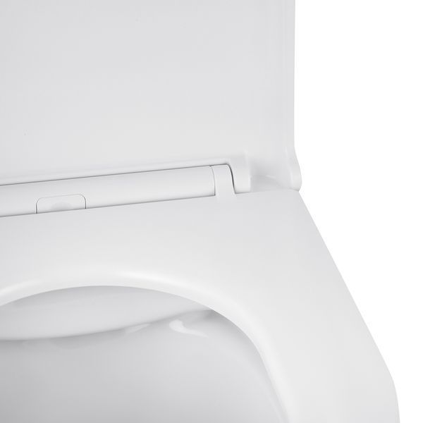 Набір 2 в 1 Kroner Harz WHI493736 RIMLESS Slim Duroplast / Soft-close / Quick relase (CV029609) + Kroner KRP Edelstahl Kubus - ESG052 (CV031897) SET-2501-4 фото
