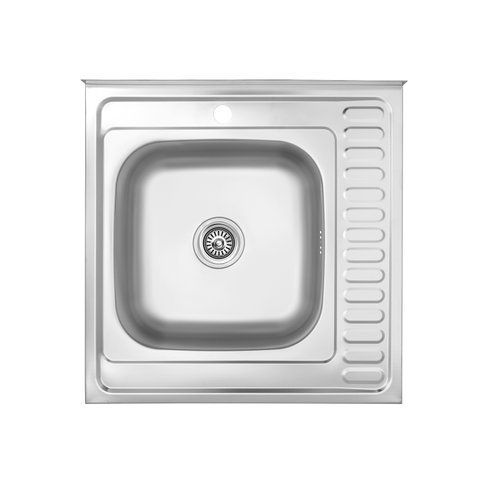 Кухонна мийка накладна Kroner KRP Dekor - 6060L (0.6 мм) (CV022812) CV022812 фото
