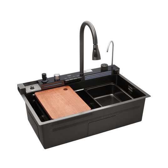 Кухонна мийка Kroner KRP Schwarze - SET7546ARTHM PVD (3.0/0.8 мм