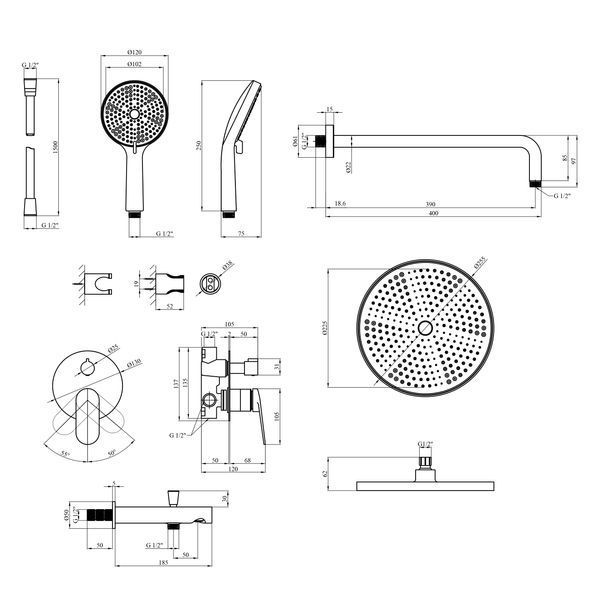 Душова система Kroner Element 211335A-0101 (CV036004) CV036004 фото