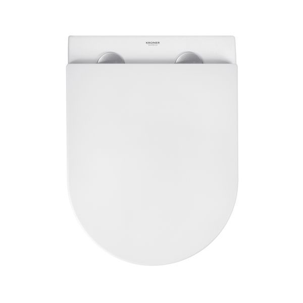 Набір 2 в 1 Kroner Harz WHI493736 RIMLESS Slim Duroplast / Soft-close / Quick relase (CV029609) + Kroner KRP Edelstahl Klassisch - SCH052 (CV027930) SET-2501-10 фото
