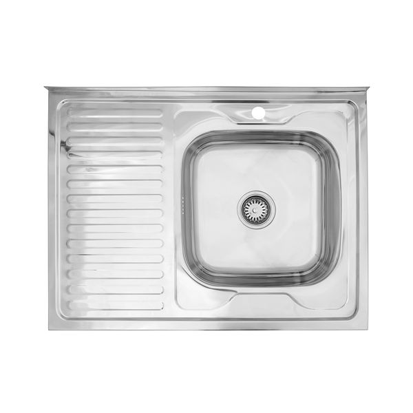 Кухонна мийка накладна Kroner KRP Polierte - 6080R (0,6 мм) CV022818 фото