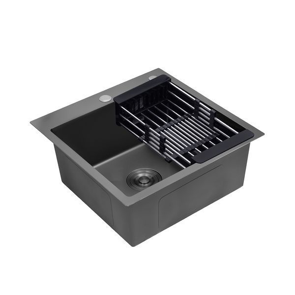 Комплект кухонна мийка Kroner Schwarze-5050HM PVD + змішувач Ersel-GRP03393BLK + дозатор Spender-026 (CVS30145) CVS30145 фото