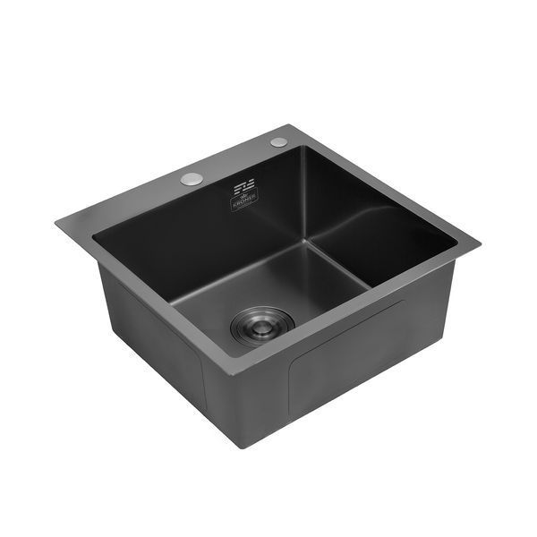 Комплект кухонна мийка Kroner Schwarze-5050HM PVD + змішувач Ersel-GRP03393BLK + дозатор Spender-026 (CVS30145) CVS30145 фото