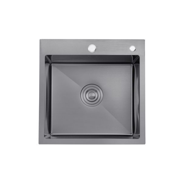 Комплект кухонна мийка Kroner Schwarze-5050HM PVD + змішувач Ersel-GRP03393BLK + дозатор Spender-026 (CVS30145) CVS30145 фото
